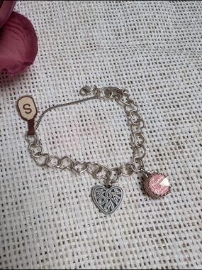JAMES AVERY CHARM BRACELET WITH 2 CHARMS 925 HEART MOMMY BIRTHDAY CAKE S